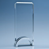 Optical Crystal Rectangle mounted on an Aluminium Stand - Bracknell Engraving & Trophy Services