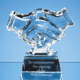 11.5cm Optical Crystal Handshake Award - Bracknell Engraving & Trophy Services