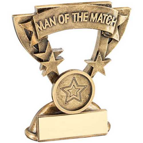 Bronze/Gold Man Of The Match Mini Cup Trophy