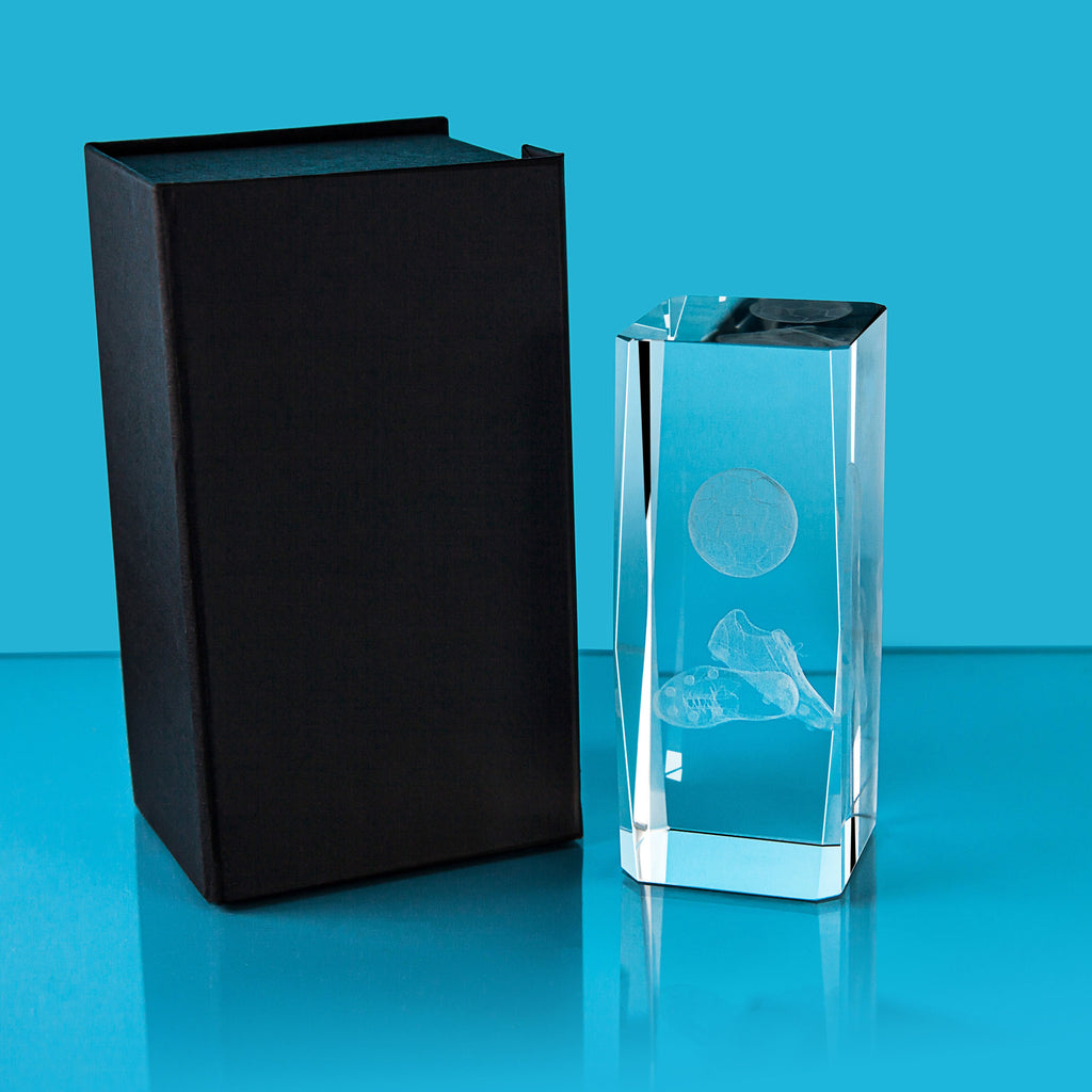 Football Crystal Block Trophy