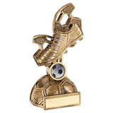 Bronze/Gold Football Boot With Panel Backdrop Trophy