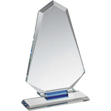 Clear & Blue Crystal Award - Bracknell Engraving & Trophy Services