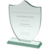 HC039 Shield Jade Glass Award - Bracknell Engraving & Trophy Services