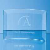 Jade Glass Bevelled Crescent - Bracknell Engraving & Trophy Services