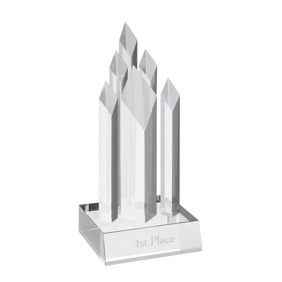 AC139 Clear Optical Crystal Pillar Award - Bracknell Engraving & Trophy Services