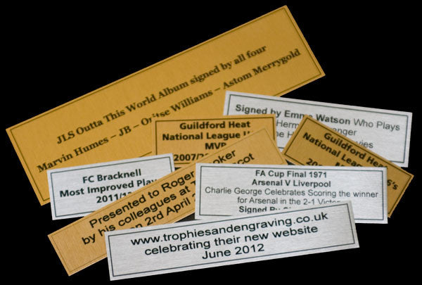 Printed Trophy Plaque - Bracknell Engraving & Trophy Services