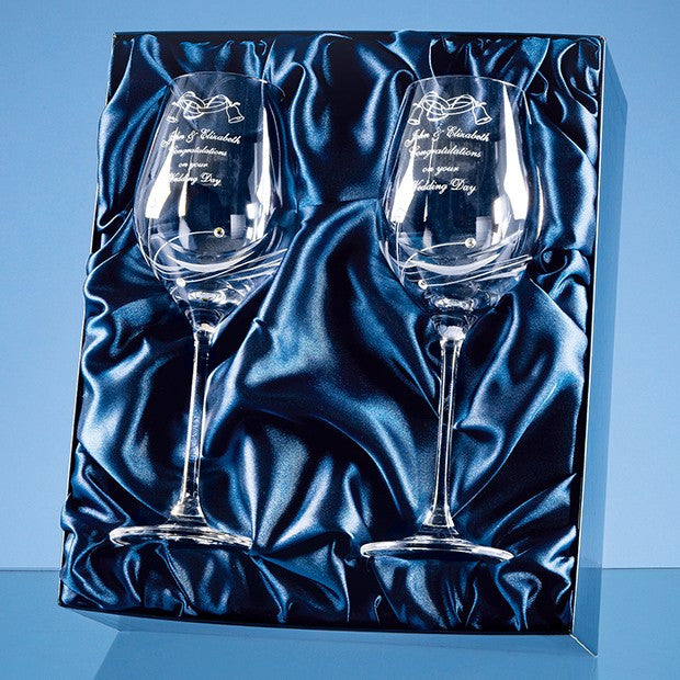 Diamante Wine Glasses (Pair) - Bracknell Engraving & Trophy Services