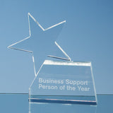 15cm Optical Crystal Single Rising Star Award - Bracknell Engraving & Trophy Services