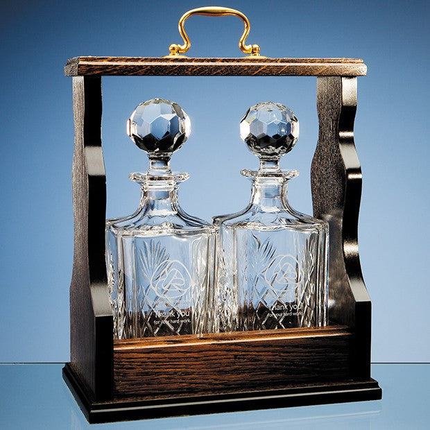 Square Spirit Decanter Double Tantalus