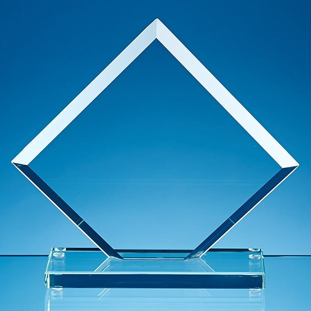 Jade Glass Facet Clipped Square Award