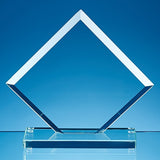 Jade Glass Facet Clipped Square Award - Bracknell Engraving & Trophy Services