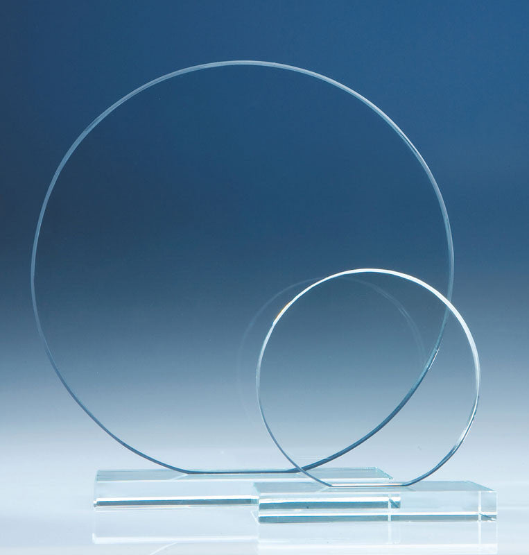 Clear Glass Circle Award - Bracknell Engraving & Trophy Services