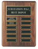 Walnut Annual Plaque - 12 Plates - Bracknell Engraving & Trophy Services