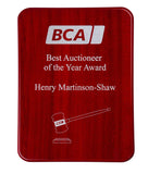 High Gloss Rosewood Finish Plaque - Bracknell Engraving & Trophy Services